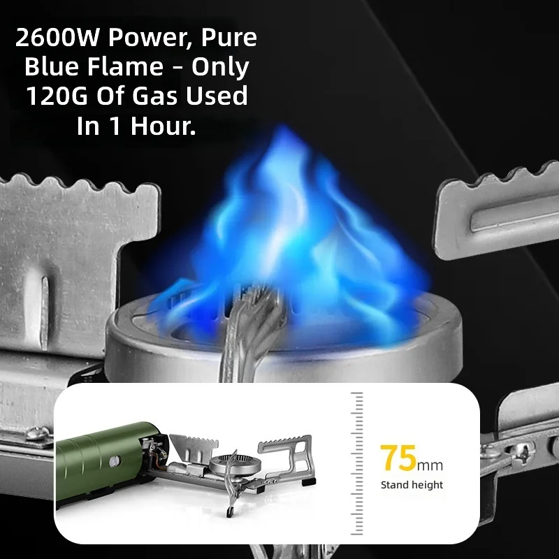 Outdoor Portable Folding Cassette Stove, Camping Cookware Gas Burner for Hot Pot and Tea Brewing in the Wild