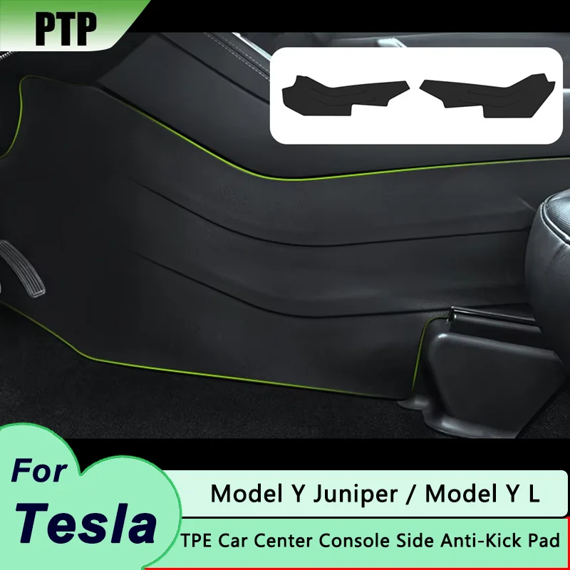 For Tesla Model Y Juniper Model Y L 2025 TPE Anti-dirty Car Center Console Side Panel Anti Kick Pad Protector Auto Accessories