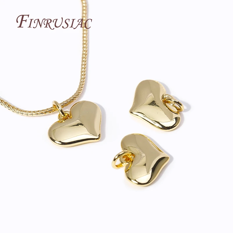 High Quality Brass Metal Charms,Handmade DIY Jewelry Accessories Wholesale 18K Gold Plated Heart Pendant For Necklace Making