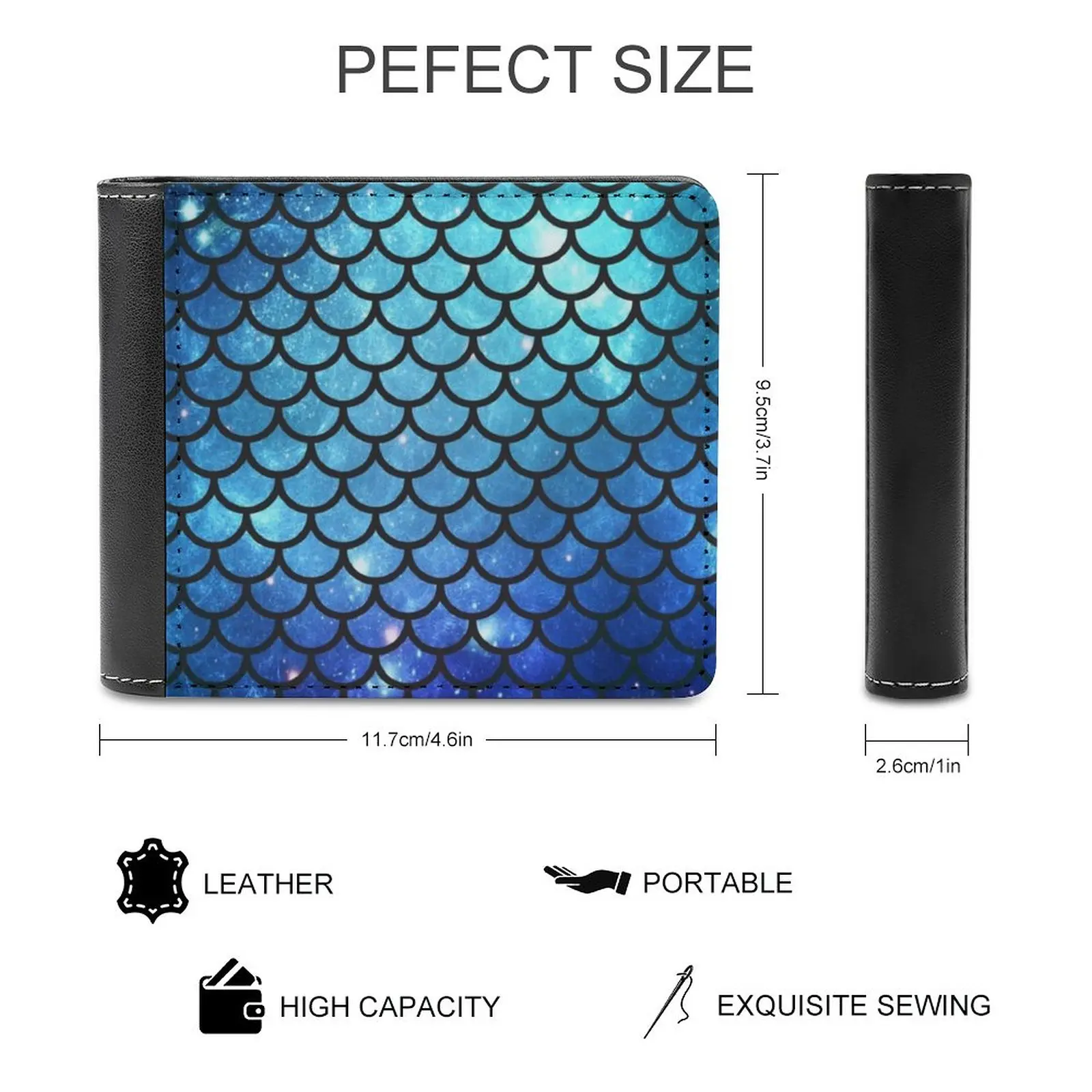 Mermaid Tail Business Men Wallets Small Money Purses New Design Dollar Price Top Wallet Mermaid Tail Mermaid Tail Pattern