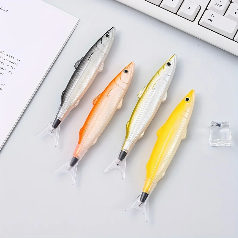 

4pcs Ocean Fish Ballpoint Pen 0.5mm Cute Creative Funny Student Office Stationery School Supplies Black