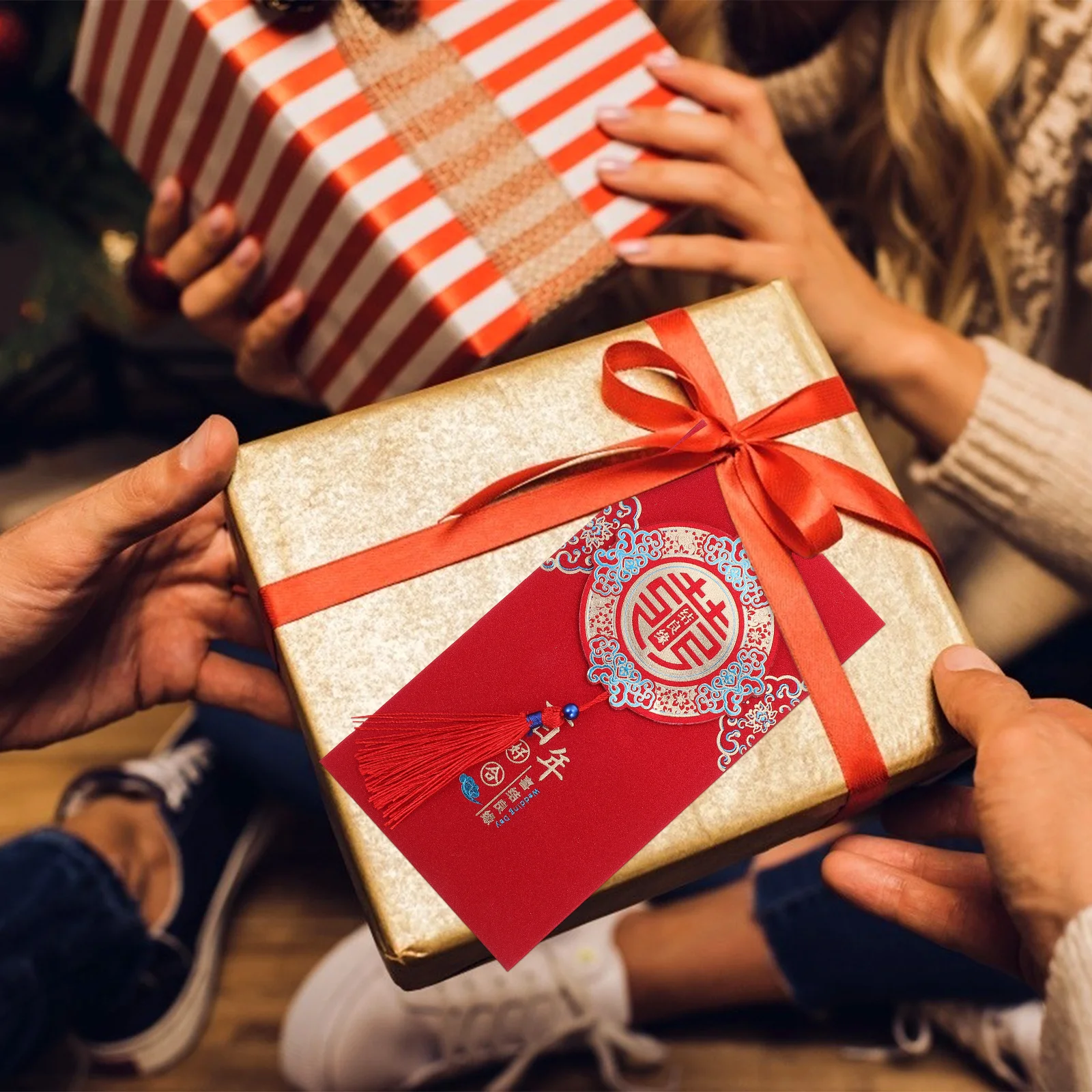 12Pcs Red Packet Wedding Supplies Money Envelope for Special Occasions Chinese Style Elegant Design Unfolded Currency Compatible