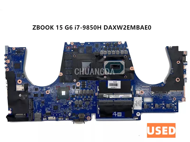 Used DAXW2EMBAE0 For HP ZBook 15 G6 Laptop Motherboard With CoRe  RTX 3000 6GBi7-98N19P-Q3-A1	SRFCN i7-9850H 4GB-GPU L68828-601