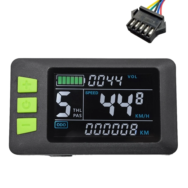 1 pz P3C Display LCD misuratore cruscotto schermo colorato 24V-60V misuratore bici elettrica per Scooter elettrico (spina SM 5pin)