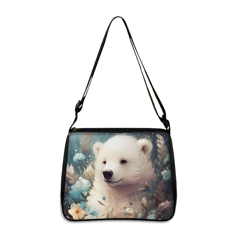 Bolso de hombro con estampado de animales para mujer, bandolera de lona con estampado de animales, Tigre, zorro, búho, Panda Kawaii, ideal para regalo