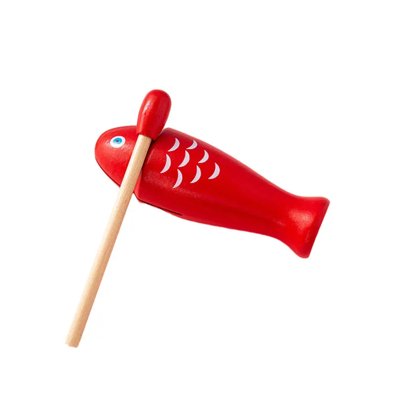 1pc Orff Percussion Wooden Small Fish Clapper Fish-shaped Wooden Fish Musical Instrument Music Class Teaching Aid