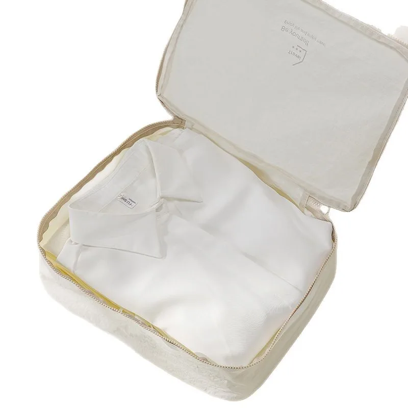 Set penyimpanan tas travel Taslon lima potong, tas sepatu, tas pakaian dalam, praktis untuk perjalanan, set penyimpanan koper, anti air