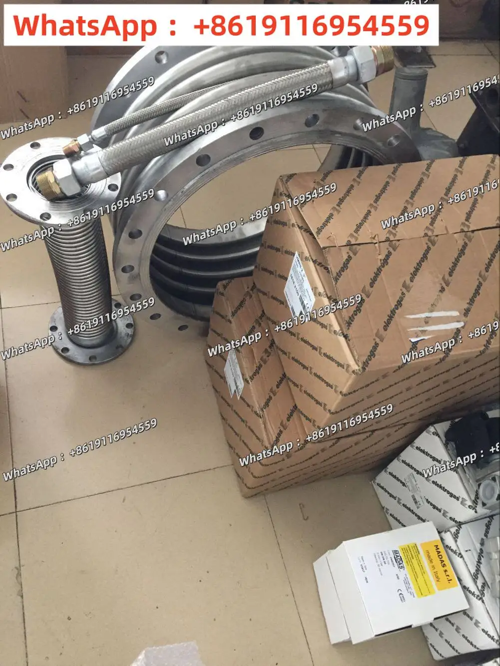 Burner gas pipe, gas hose DN50, DN25, DN15, DN20 burner hose L = 500
