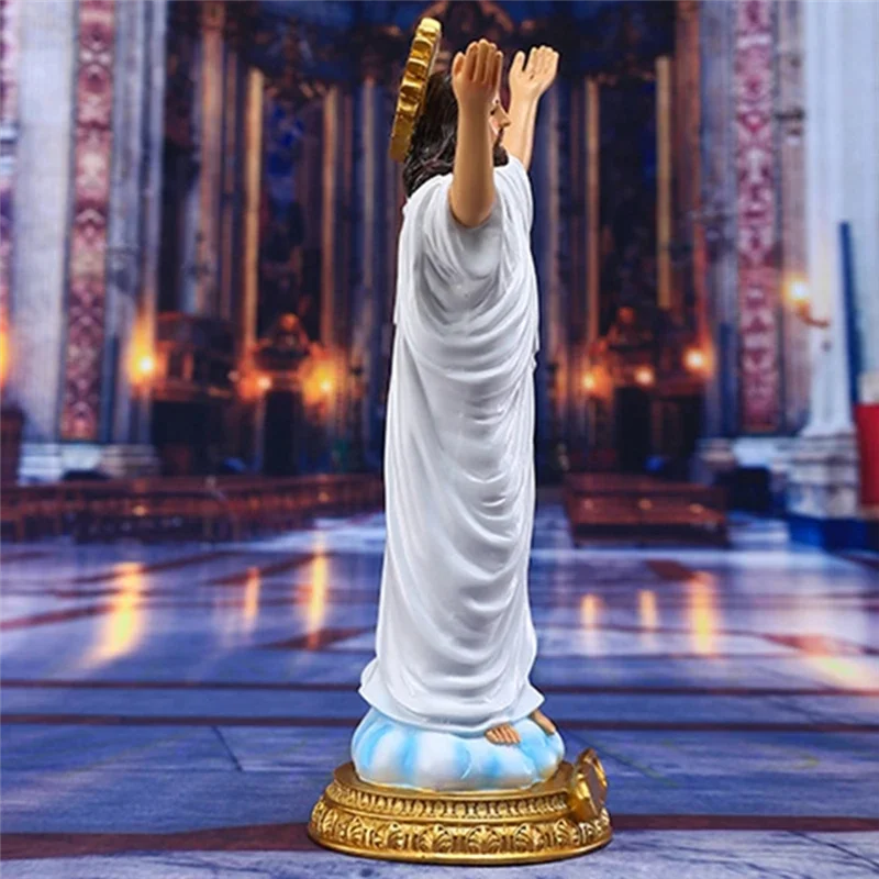 

KB-8.86 Inch Tall Jesus Statue Sacred Rebirth Figure Resin Sculpture Easter Decor