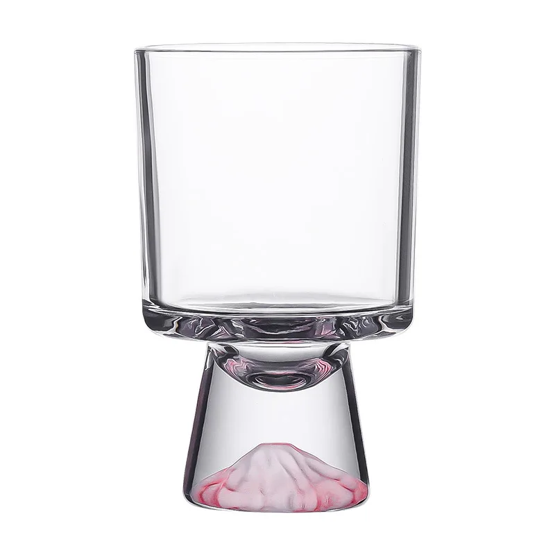 

LLMM Pink Mountain Glass Cup Niche Creative Tall Drink Cup