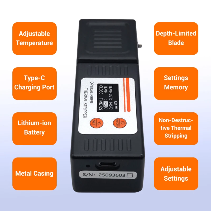 

48 Core Fiber Optic Heat Stripper Professional Thermal Stripping Tool Kit for Fiber Cable Ribbon Fast Easy Stripping