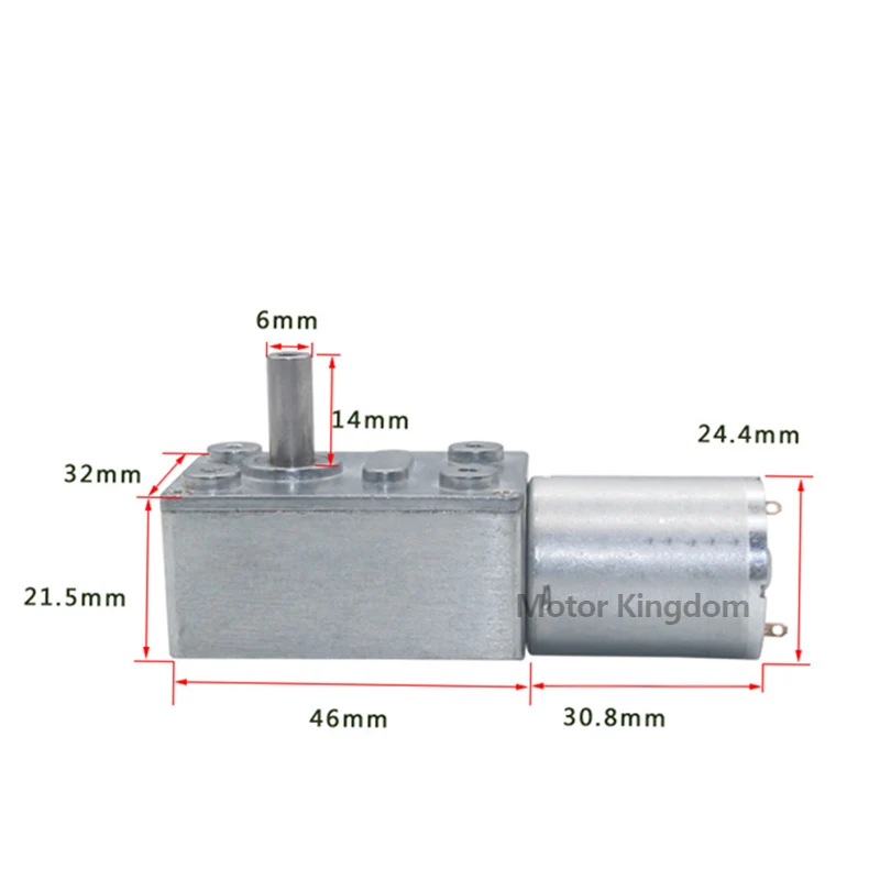 Micro 370 Electric Turbo Worm Gear Motor DC 6V- 24V 2RPM-160RPM All Metal Reduction Gearbox Slow Speed Large Torque Motor