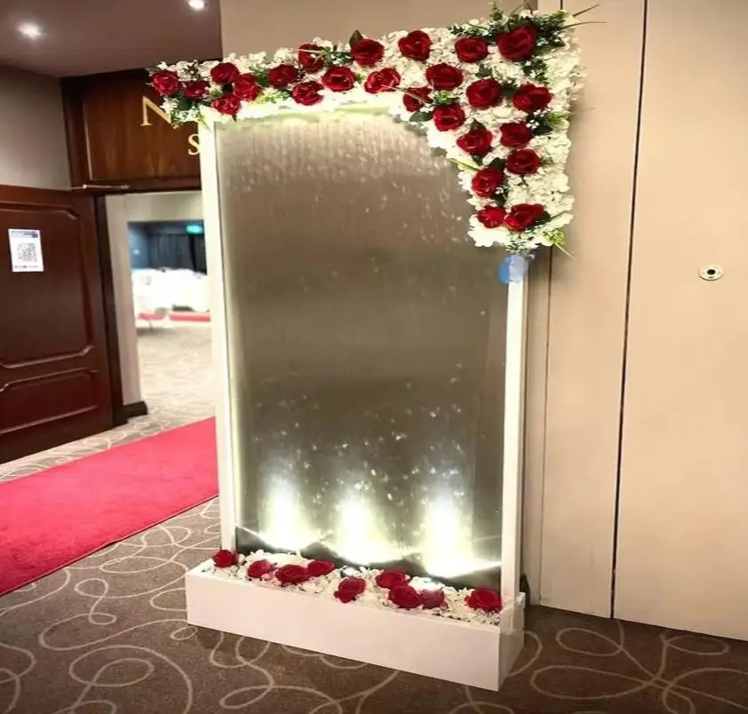 

Modern Indoor/Outdoor Decoration for Wedding Occasions Waterfall Fountain Bubble Panel Standing Design