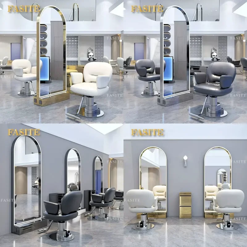 For Hair Double Sided Floor Mirror Light Luxury Barber Shop Perm Dyeing Station Fashionable Full Length Cutting Mirror