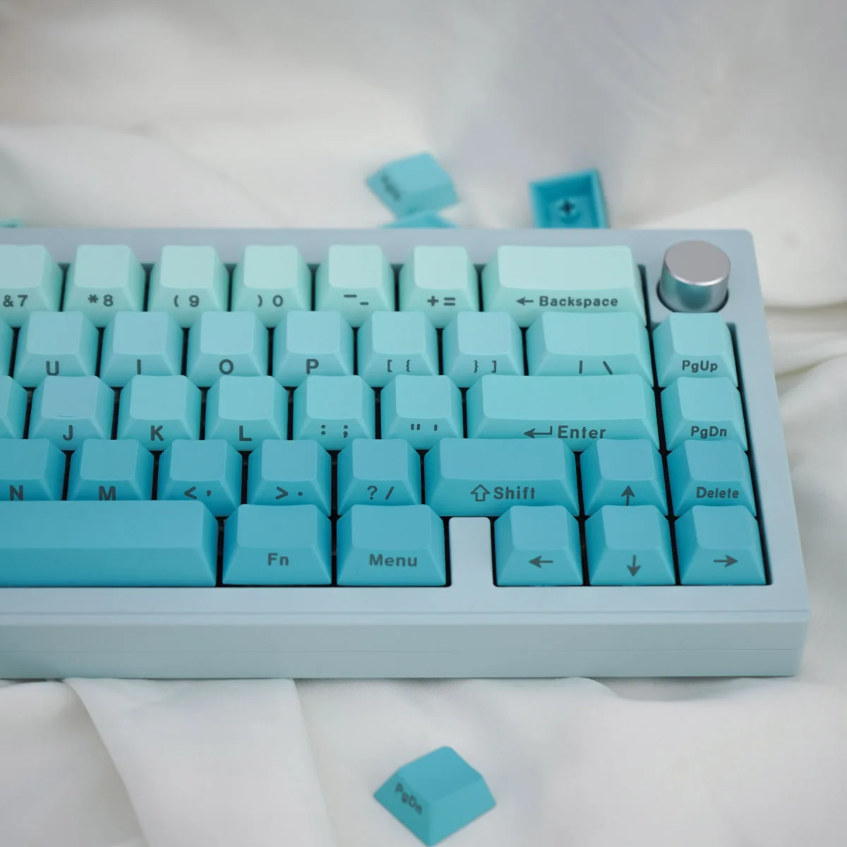 Imagem -05 - Lado Impresso Keycaps para Teclado Gamer Gradiente Azul Pbt Dye-sub Perfil Cereja Cereja Gateron mx Switches Gh60 125 Chaves