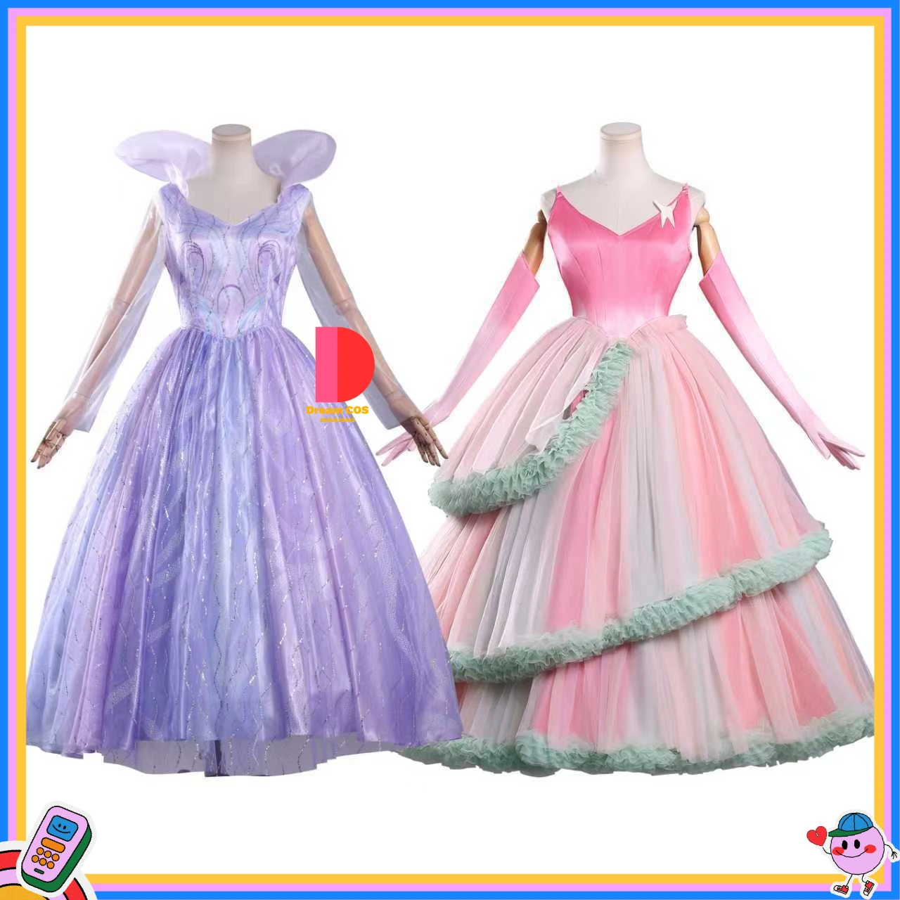 

Top Movie Cosplay Costume Anime Glinda Popular Role Playing Outfit Pink and Purple Dress for Women Halloween Comic Con Party