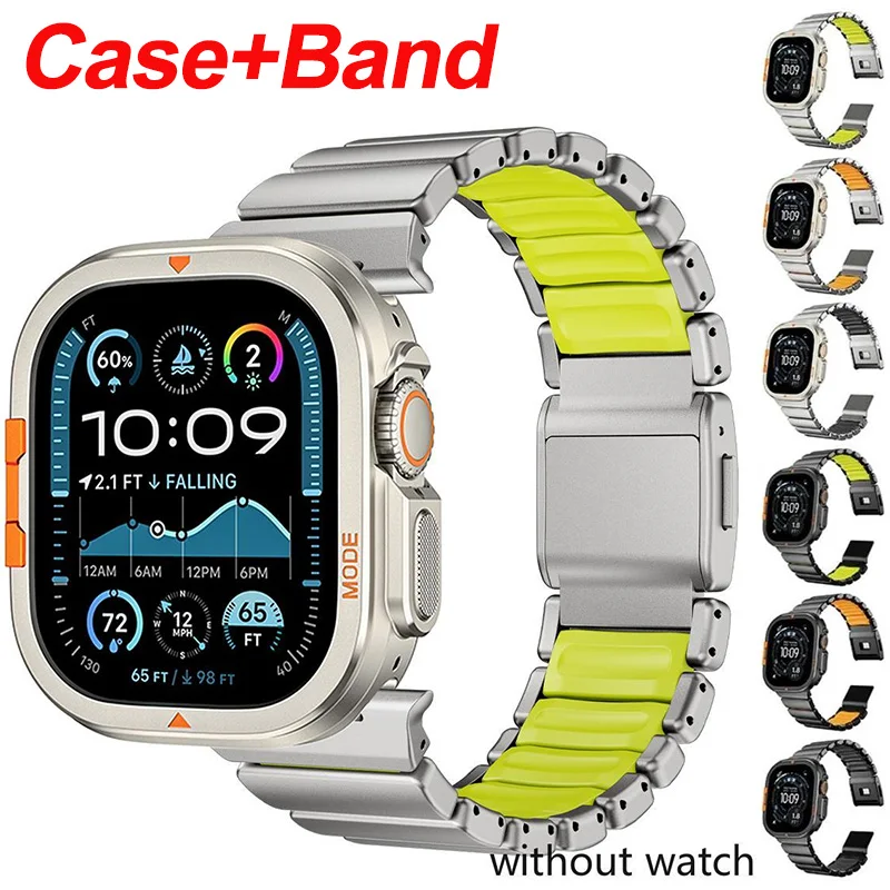Titanium Band+ Metal Case for Apple Watch Ultra 3 49mm Series 11 10 46mm Stainless Steel Strap Cover for IWatch Ultra 2/1 49mm