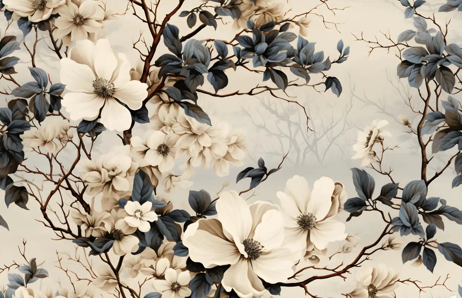 Custom size mural vintage flowers and plants background wallpaper home decor living room bedroom 3d wallpaper