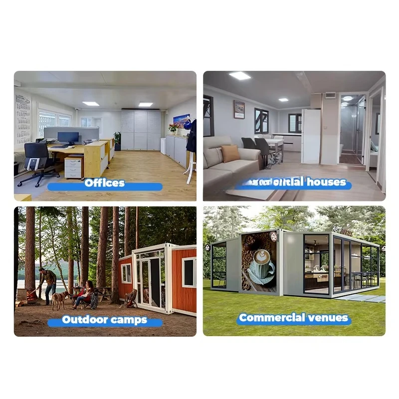 منزل قابل للطي مسبقًا قابل للتوسيع، منزل حاوية 20/30/40 قدم مناسب لغرف نوم قابلة للتخصيص في الهواء الطلق 1-4