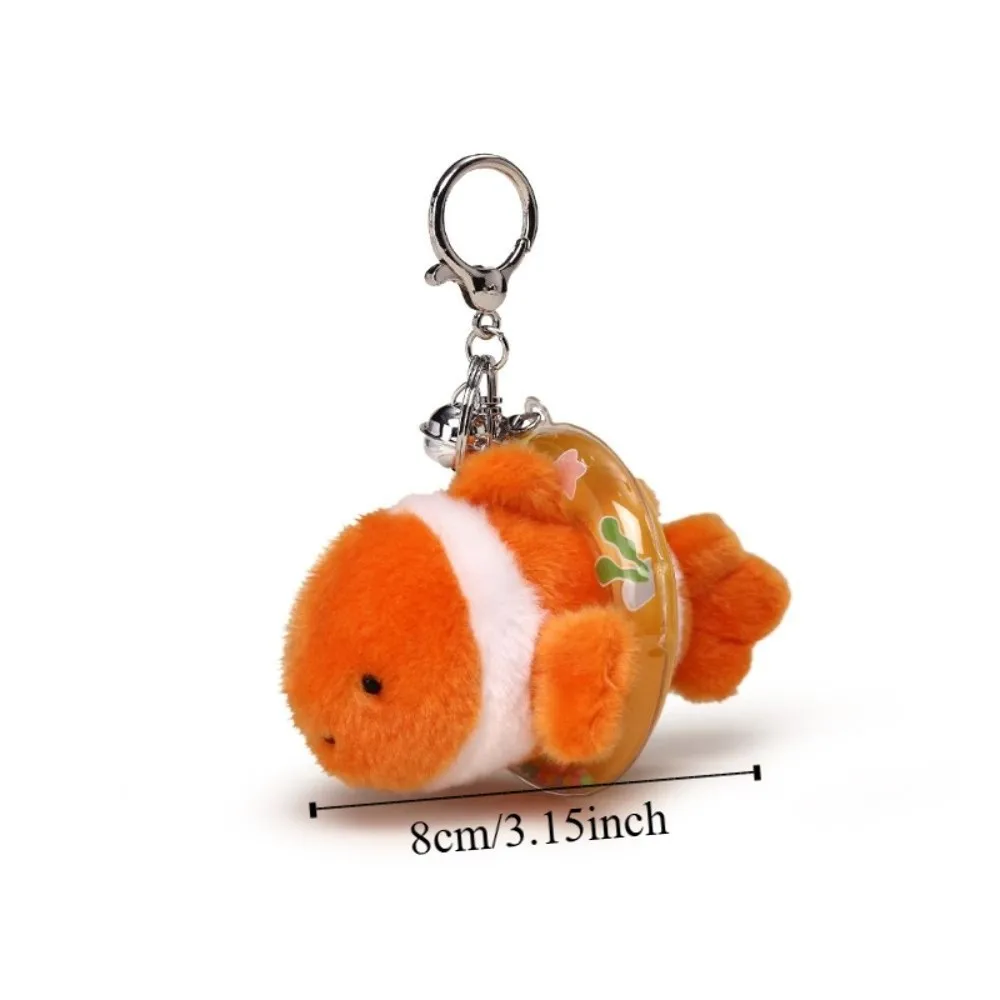 Cute Kawaii Ocean Animal Keychain Seahorse Fish Fluffy Sea Turtle Keyring PP Cotton Soft Dolphin Doll Friend