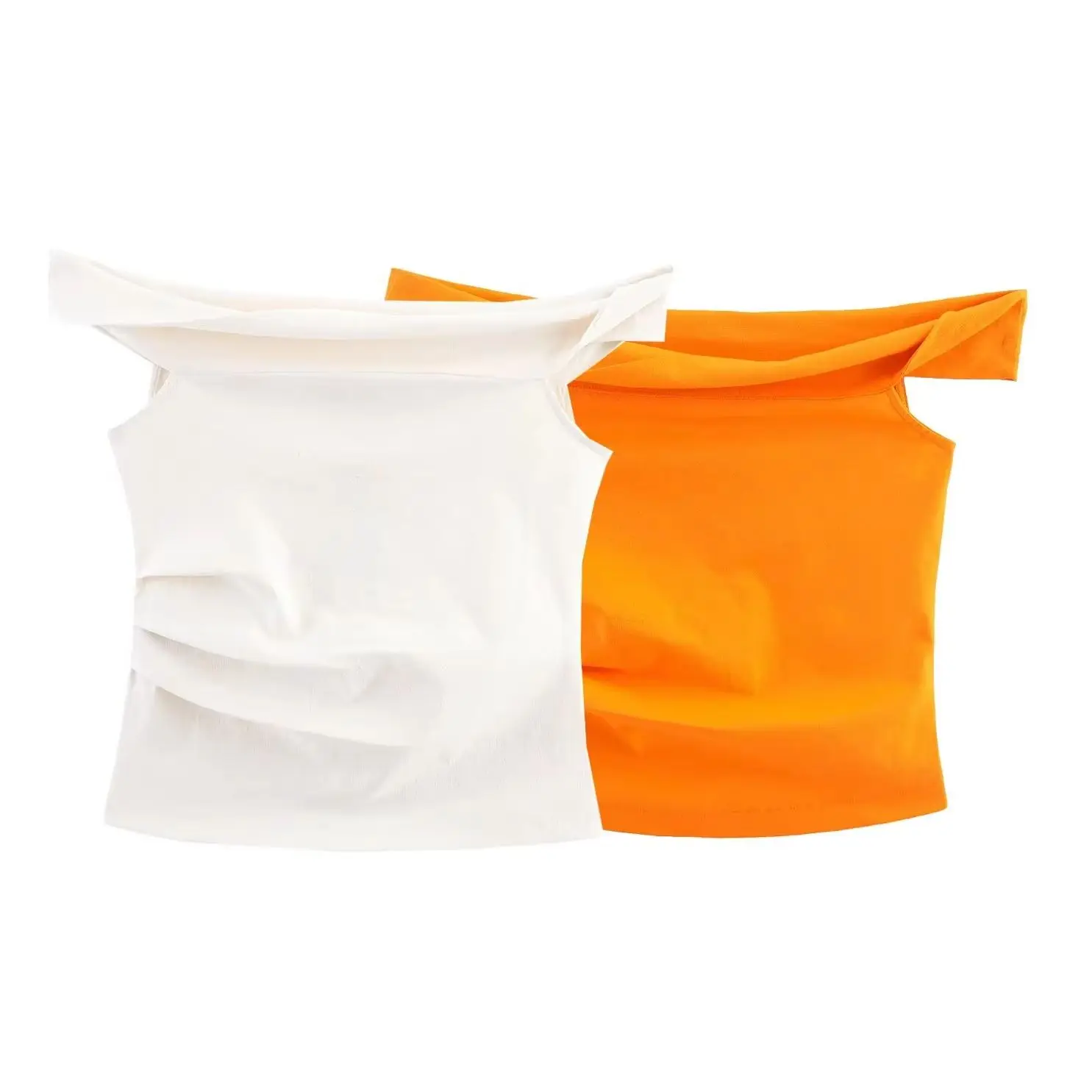 

KONDALA Chic Sexy Solid Sleeveless Women Tank Asymmetric Tops Fashion 2025 Summer Streetwear Boat Neck Y2K Folds Female Tops