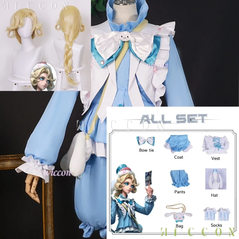 الهوية الخامس لعبة منظم شخصية واحدة جوزيف ديسولنييه تأثيري حلي مع فستان صغير لعبة بدلة كاملة الأزرق مع بعض الأبيض