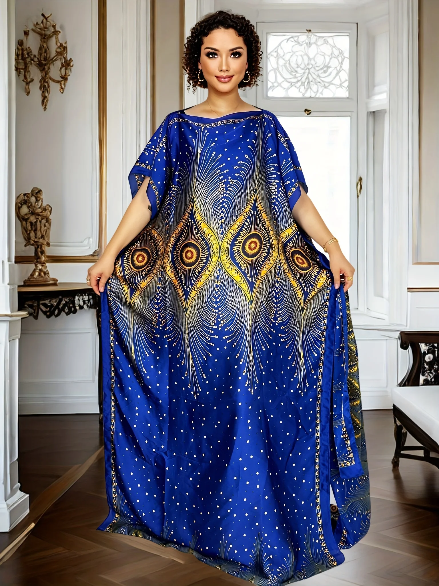 

Colorful Print Dress Loose Fit Women's Casual Summer Boho Long Dress