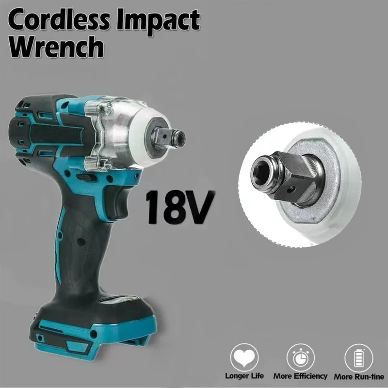 Electric Impact Wrench Brushless Motor Strong Torque 30000Amh Li-ion Battery LED Light Cordless Wrench Impact for Car Tires Tool