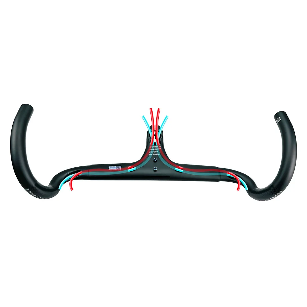 Vollcarbon-Fahrradlenker 25 ° Rennradlenker, integrierte vollständig innenverlegte Kabelführung, 400 mm, Fahrradzubehör – Detail 4