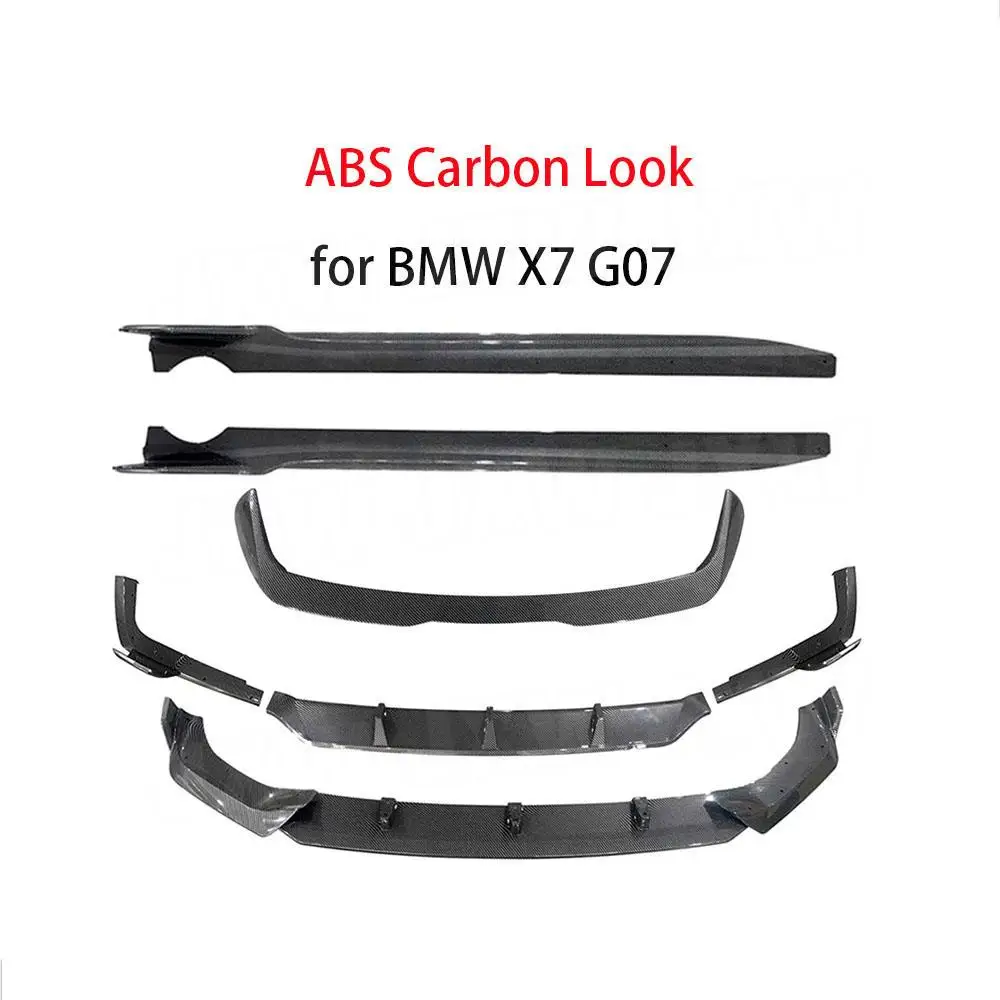 Carbon Fiber/ABS Gloss Black Front Lip Rear Diffuser Spoiler Side Skirt for BMW X7 G07 M Sport 2019-2021 Car Body Kits