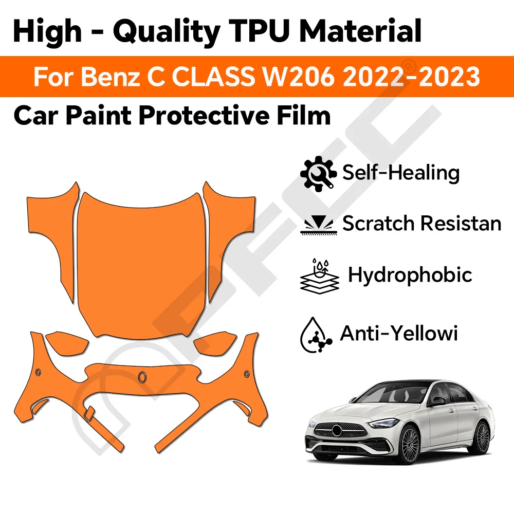 

Pre-cut TPU For Mercedes Benz C Class W206 2022 2023 Paint Protection Film Clear PPF Car Body Anti-Scratch Resistant Invisible
