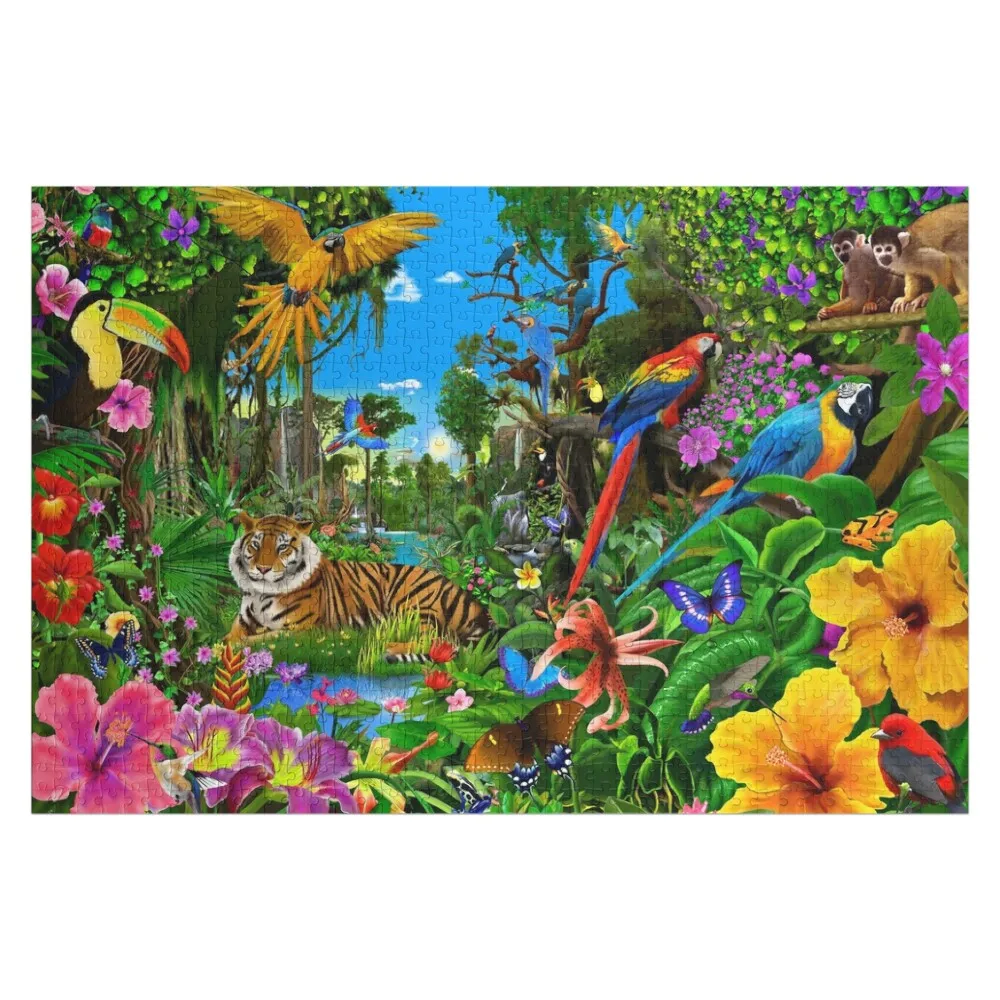 

Красивый деревянный пазл с изображением рассвета в джунглях, персонализированный с именем, для взрослых, с индивидуальной фотографией, подарок на заказ