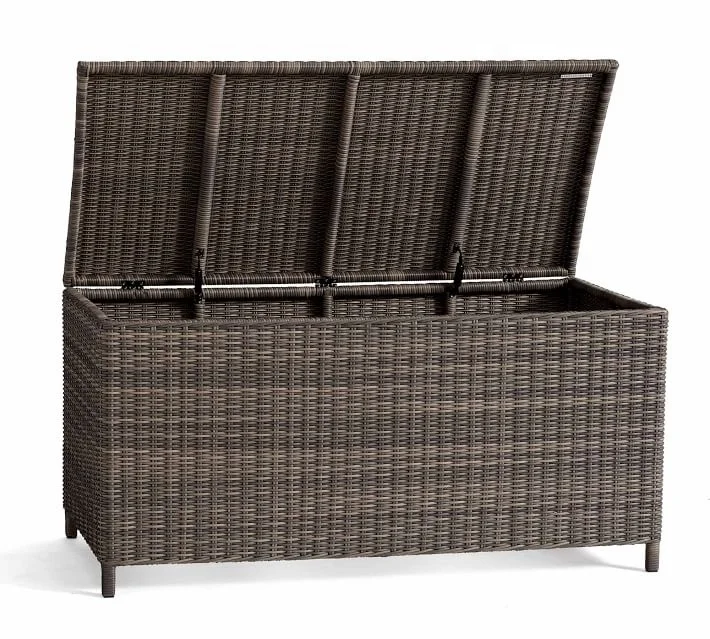 

Garden Sets Outdoor All-weather Wicker Cushion Box Storage Trunk, Charcoal Gray