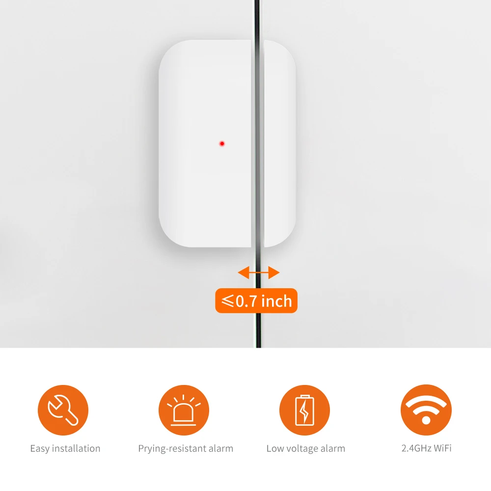 TAIBOAN Tuya Sensor De Porta WiFi Inteligente Sensor De Janela Detector De Alarme Sensor Magnético Independente Trabalhar Com Alexa Google Home