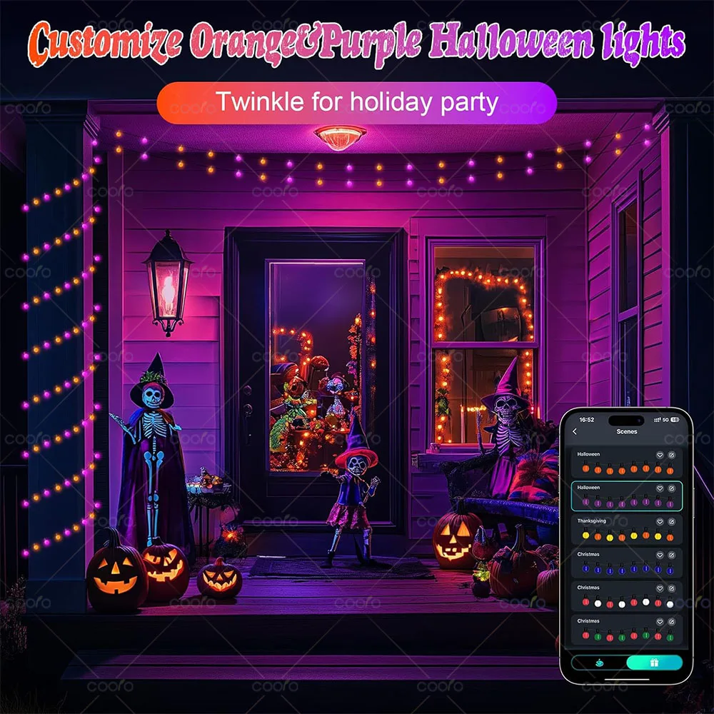 WS2812B RGB LED String Garland Light 10m 5m Smart IC APP Bluetooth Remote Fairy Lights Dreamcolor Garden Party Christmas Decor