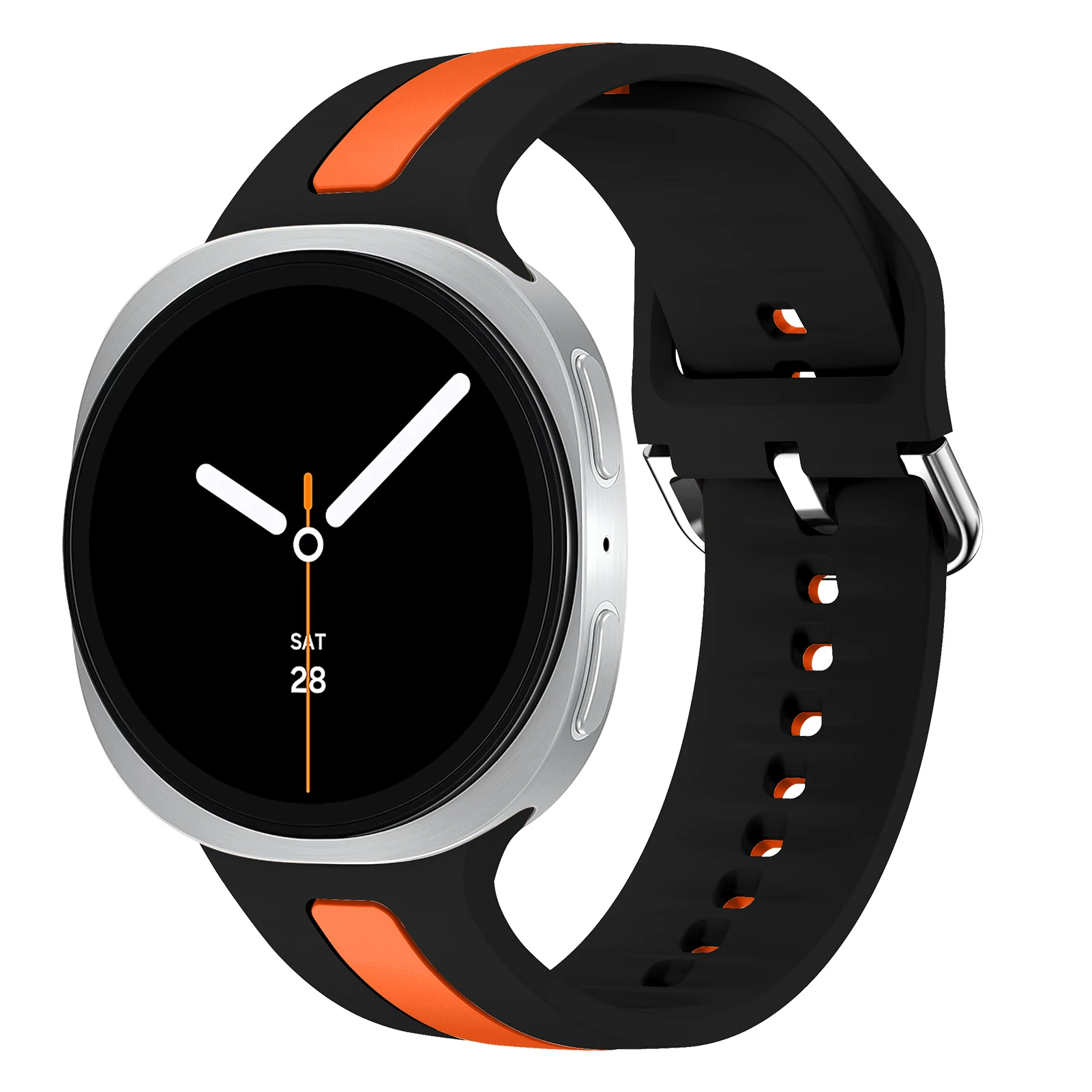 Two-color Silicone straps for Samsung Galaxy Watch 8 strap 40mm 44mm Sports waterproof Brecelet Correa Galaxy 8 classic band 46