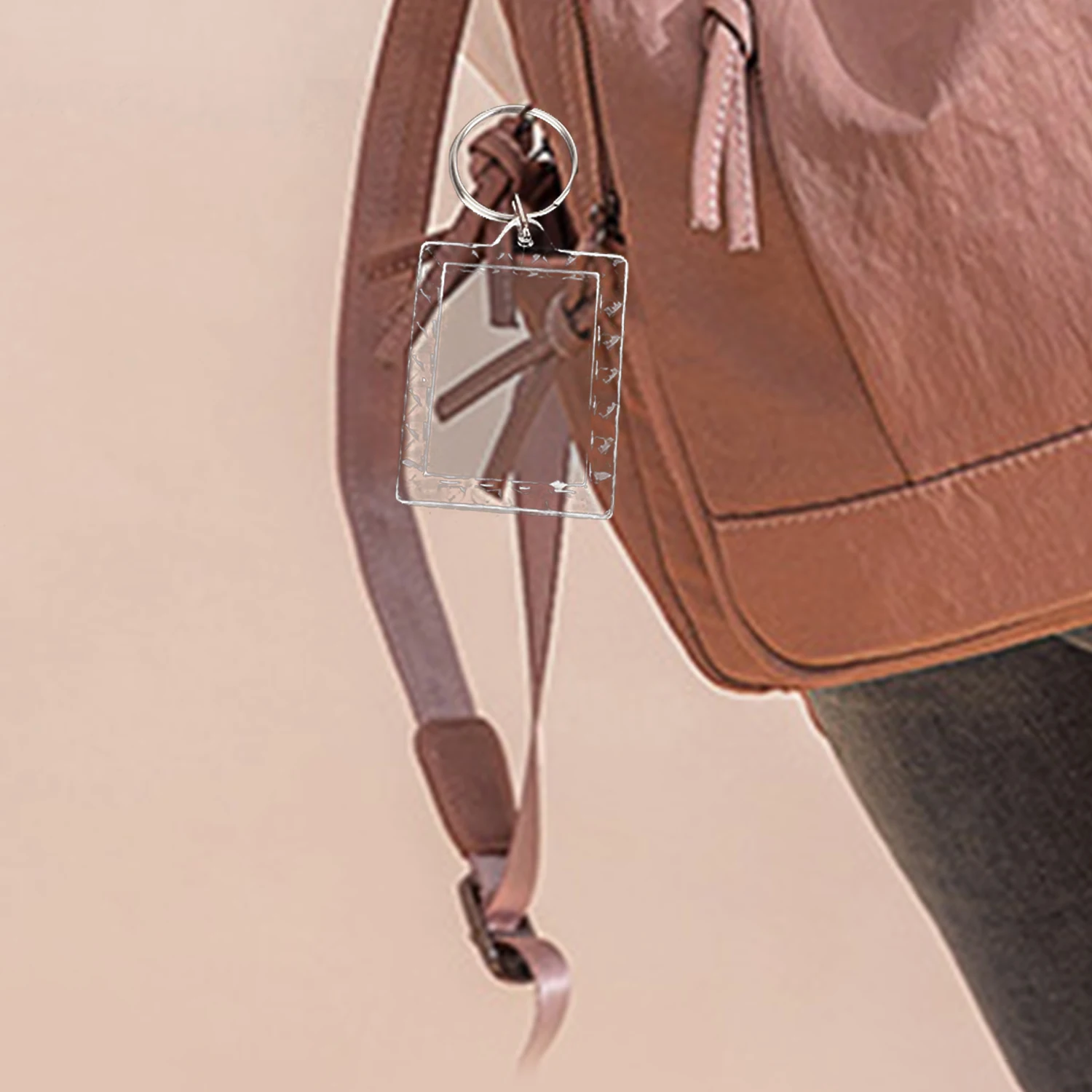 1 PC Transparent Photo Frame Key Chain Tassels Insert Photo Acrylic Blank Keyring Clear Blank Picture Pendant