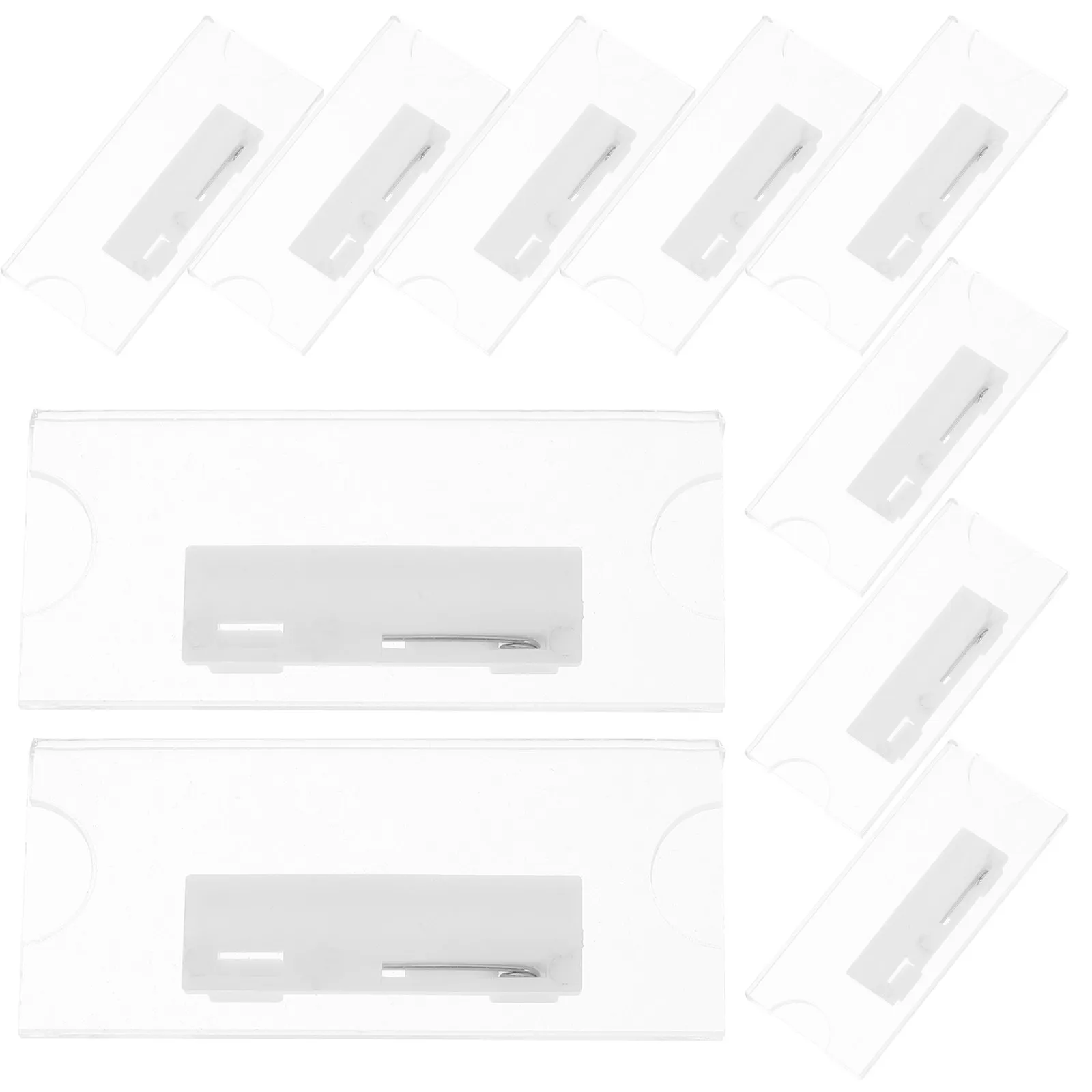 10Pcs Name Badges for Work Acrylic Identity Tag Holders Employee Badge Cases Office Hotel Students Permission Cards Holders