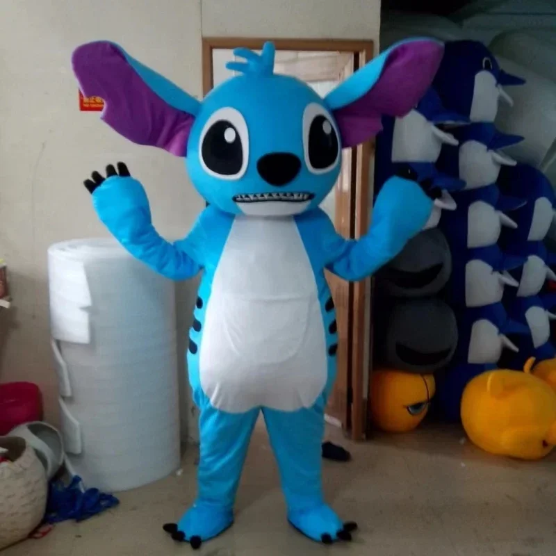 Cosplay New Blue Lilo & Stitch Mascot Advertising Event Costume Fancy Dress Party carnival Anime stage show Adult Surprise props