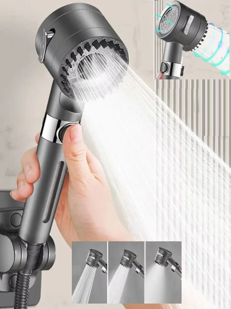 

New 3 Modes Shower Head High Pressure Massage Brush Portable Filter Dechlorination Box SPA Rainfall Faucet Bathroom Accessories
