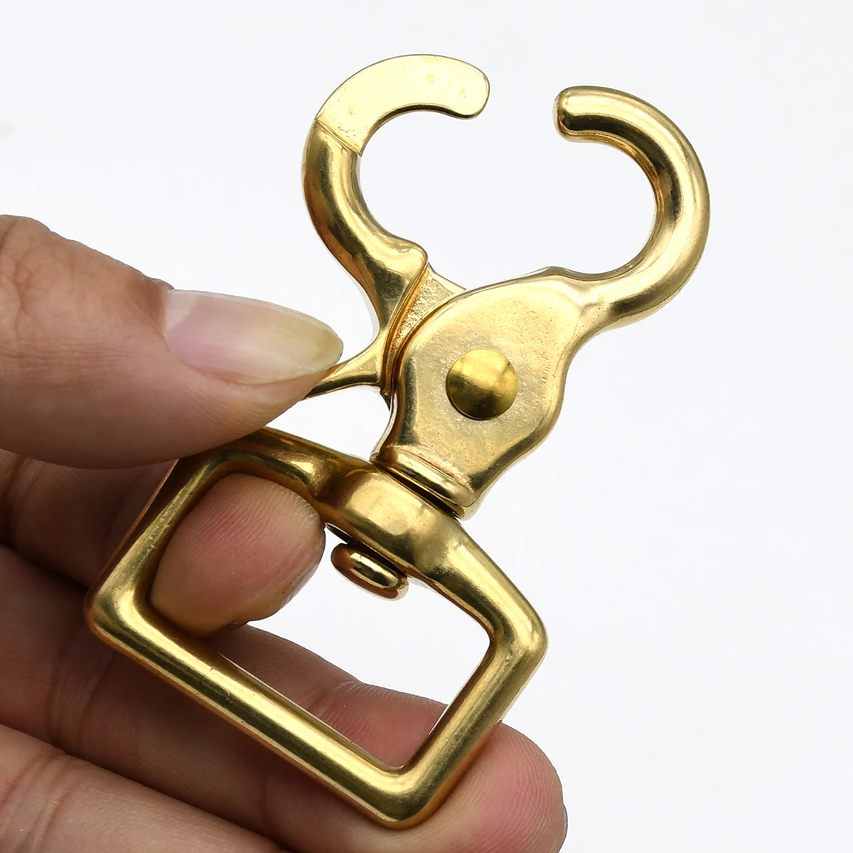 4 Pcs Brass Carabiner Snap Hook Swivel Eye Lobster Clasps Trigger Clip for Leather Craft Bag Parts Strap Webbing Pet Leash Rope