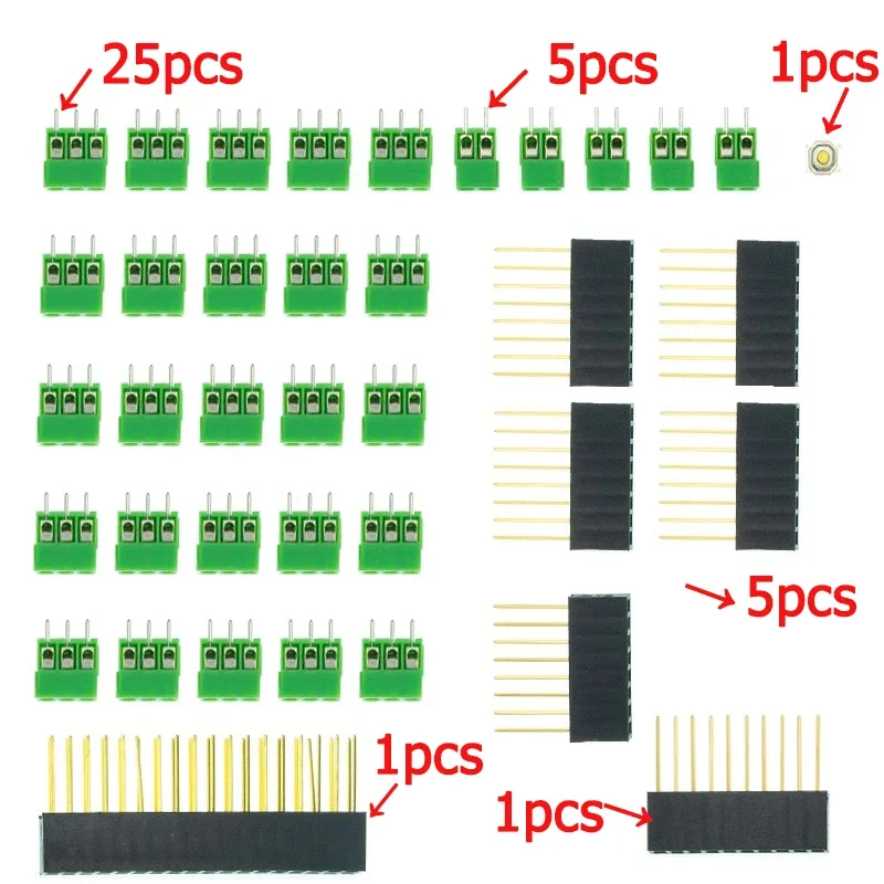 Compatibile con il kit scheda schermatura morsettiera a vite prototipo PCB bifacciale MEGA2560, per Arduino Mega 2560 R3