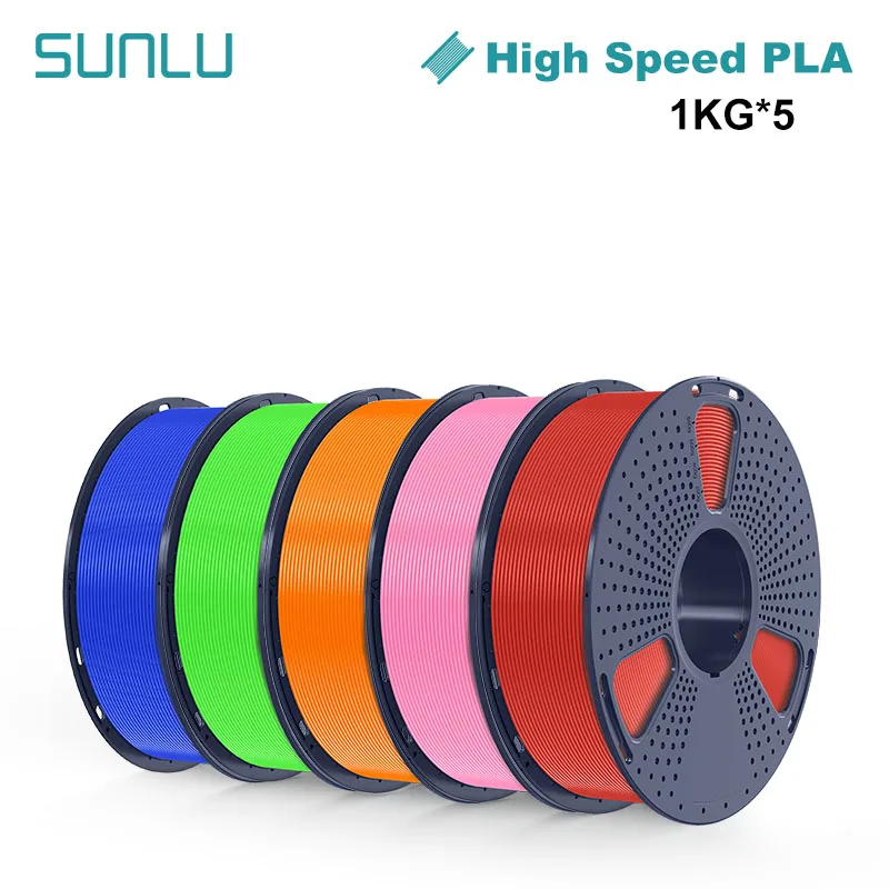 Sunlu-filamento de Impressora 3d Pla de Alta Velocidade Alta Velocidade de Fluxo Projetado para Impressão Rápida 175 mm ± 002 mm 5kg 1kg