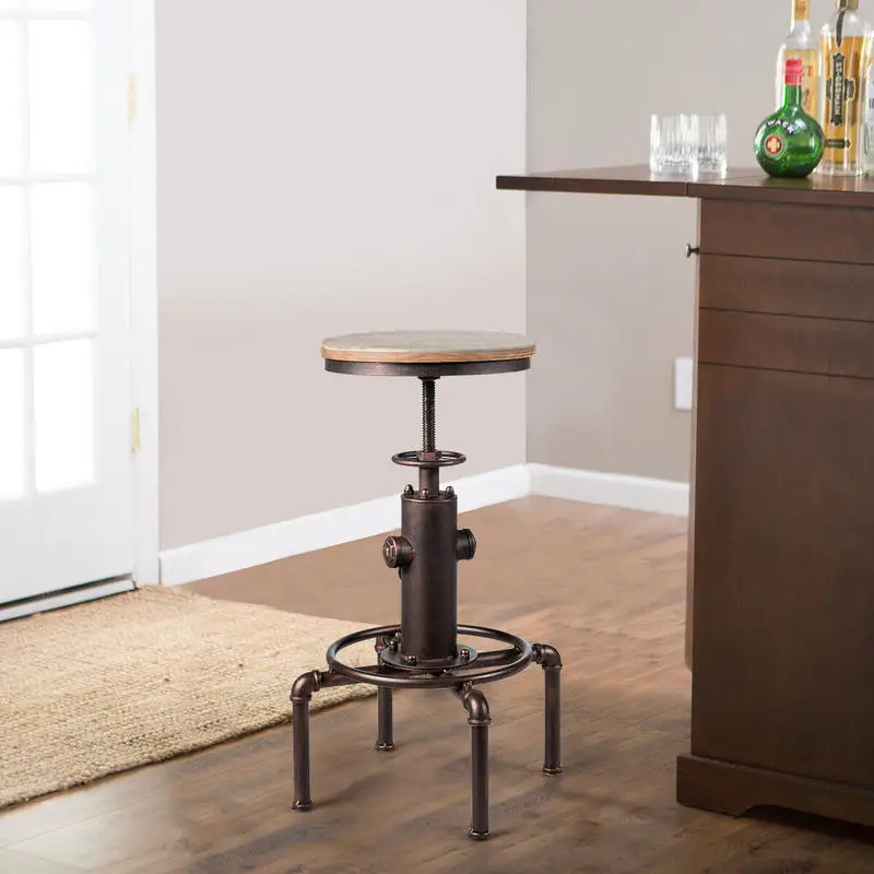 Taburete De Bar Regulable En Altura, Dimensiones 44X44X59,5-75Cm, Acabado Natural Bronce, Envío Local — -57%, 137.42€ Coupon, from 103.66€ – 57% descuento – €103.66