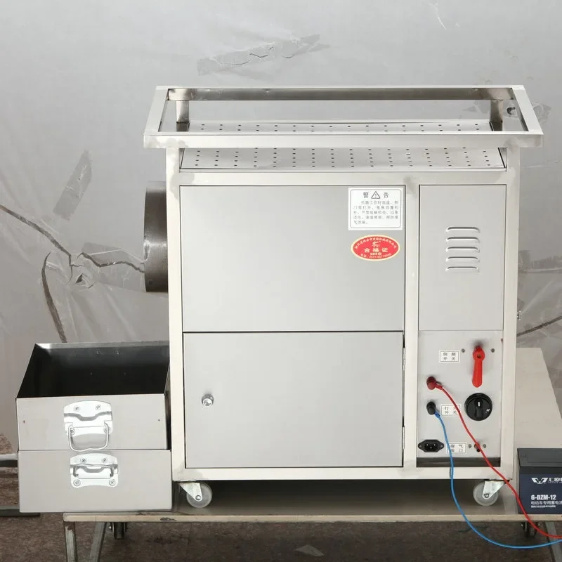 Multifunctional Commercial Automatic Roller Frying Machine Horizontal Chestnut Peanut Melon Seed Electric Heating Gas Heating