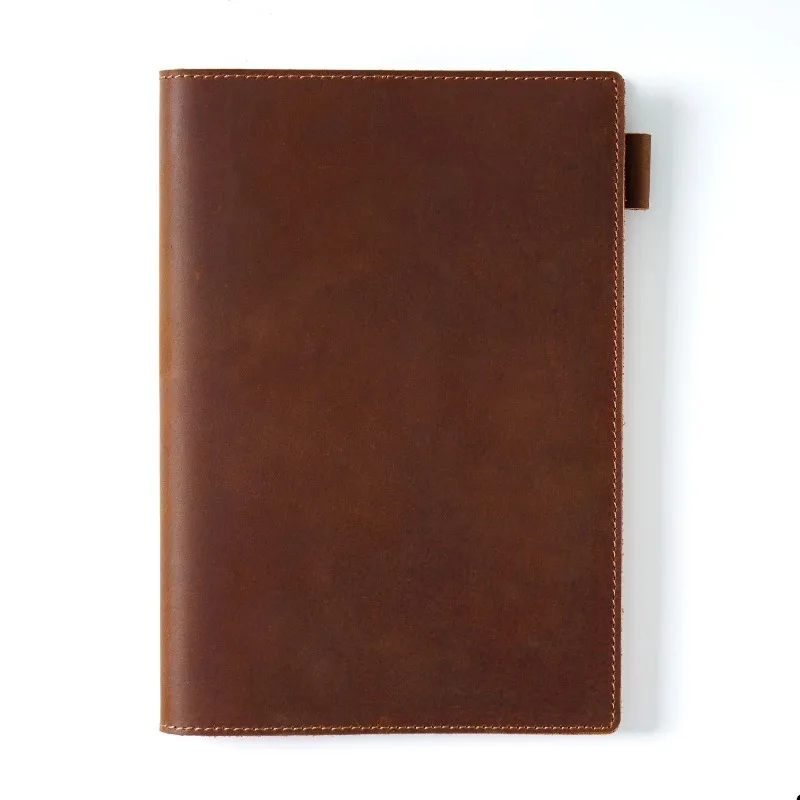 Retro Cowhide Fixed Page Hand Ledger Book Jacket A5 A6 Library Book Protection Cover Planners Notepad School Supplies Stationery view 6