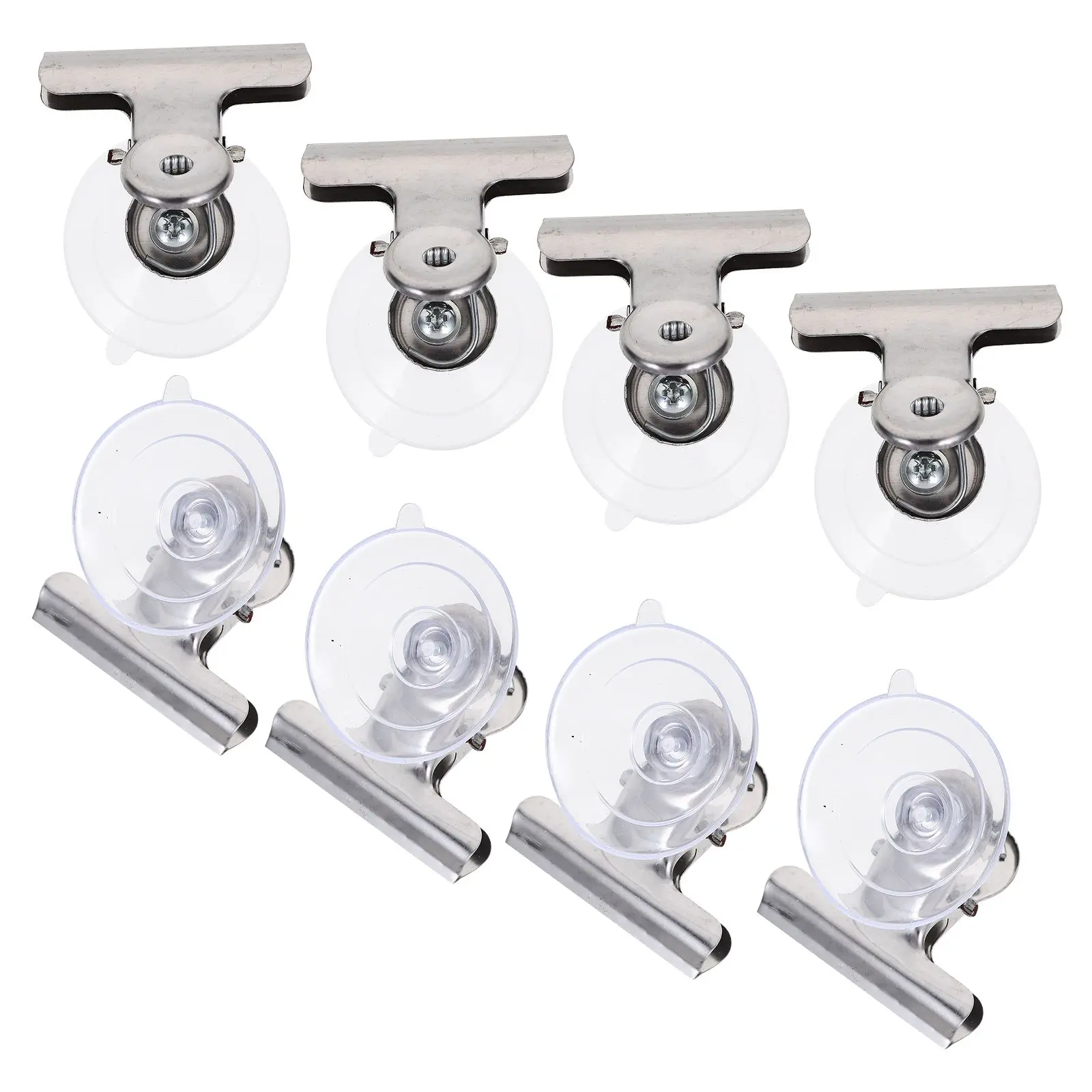 

8 Pcs Suction Cup Clip Clear Plastic Metal Hinge for Glass Shower Curtain Display Crafts Decorations Smooth Surface
