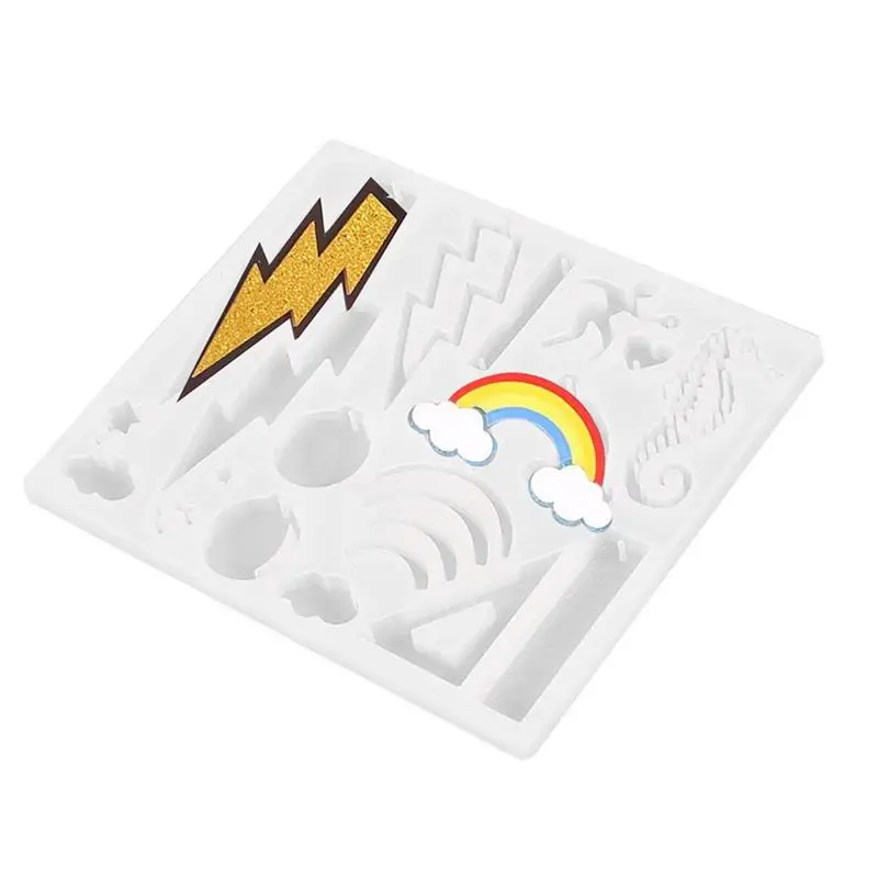 DIY Crystal Epoxy Mold Lightning Rainbow Seahorse Silicone Mold Resin Mold Jewelry Baking Tools For Table Decoration