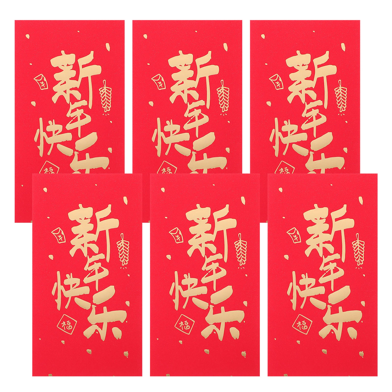 6Pcs Red Envelope Chinese Style Lucky Money Envelopes Thickened Paper Cash Holder Spring Festival Red Packets for New Year
