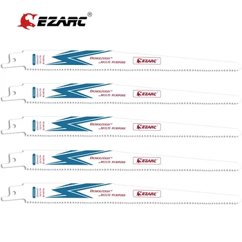 EZARC 5 adet 225mm / 300mm pistonlu testere bıçağı bi-metal kobalt Sabre testere bıçakları için çok amaçlı 10/14TPI R925DG R1225DG